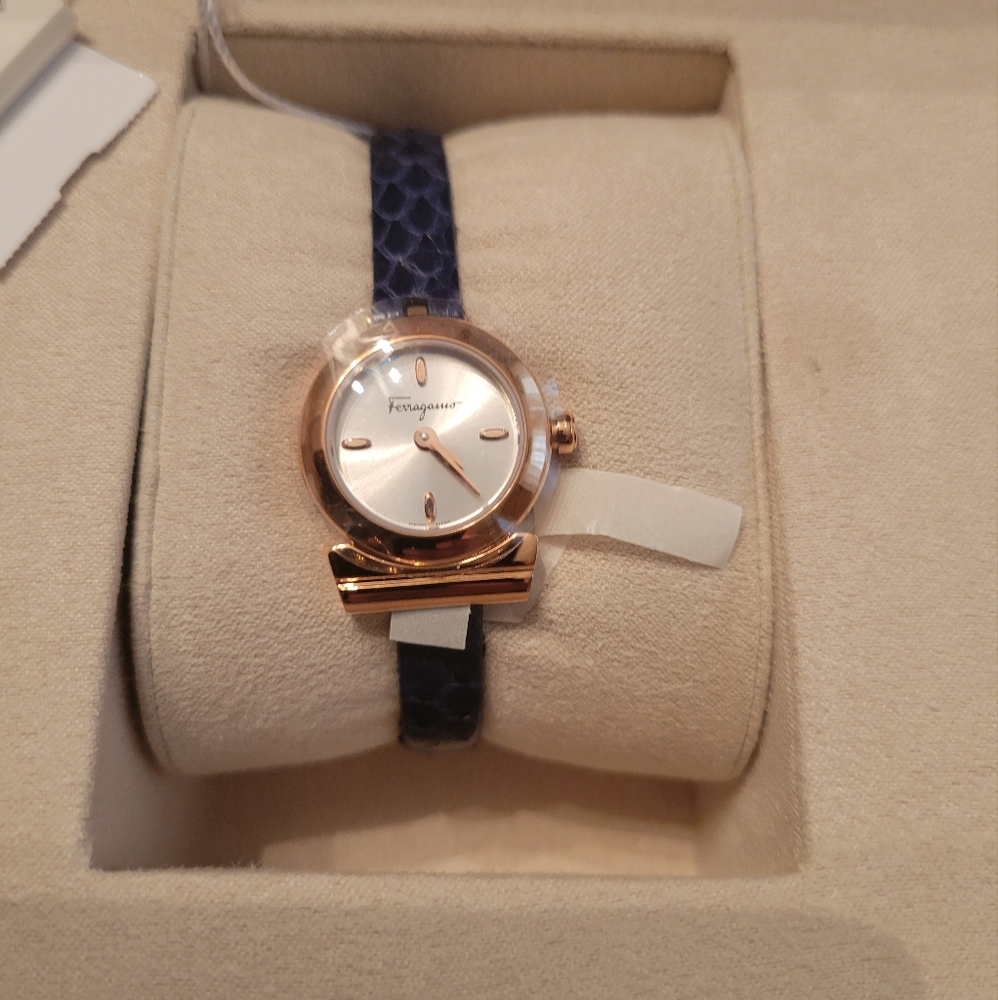 Salvatore Ferragamo Elegant Gold and Blue Watch - Picture 13 of 13